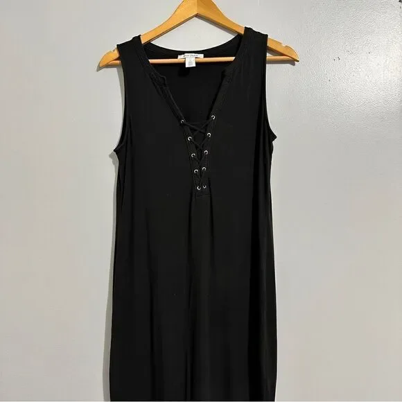 White House Black Market black laced up tank dress size M - Picture 2 of 7